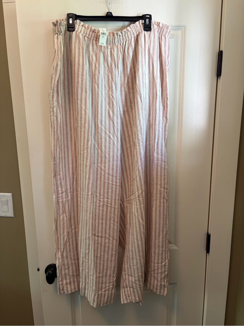 NWT aerie Maroon and Cream Striped Wide Leg Pants